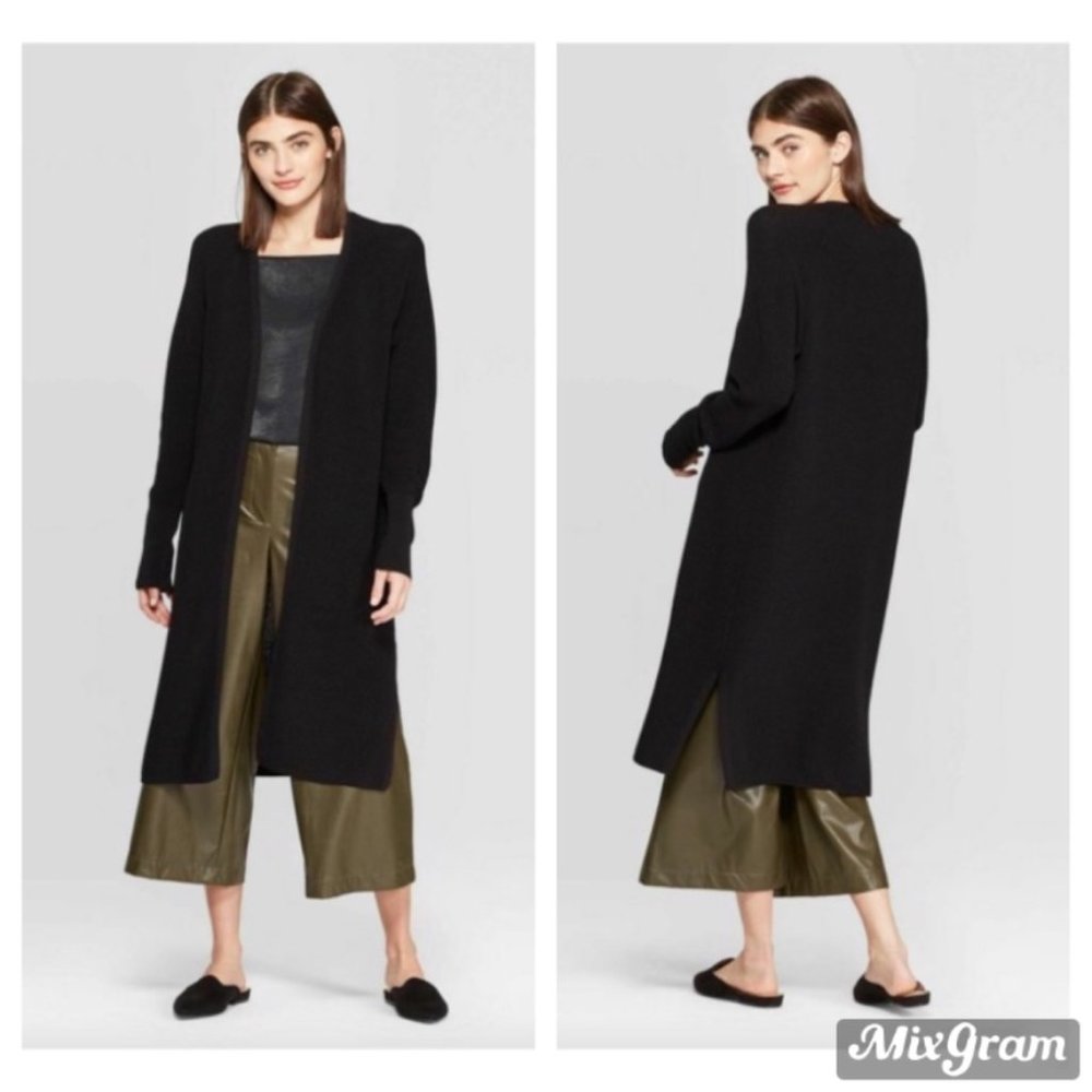 Open Front Duster Cardigan Prologue Black Sz Small